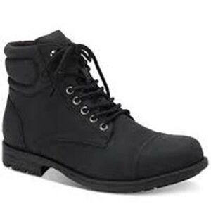 Sun Stone Men's Black Faux Leather Lace Up Shoes Size 12